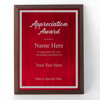 Design Your Own Custom Matte Brown with Wood Grain Plaque 7" x 9" Things Engraved