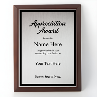 Design Your Own Custom Matte Brown with Wood Grain Plaque 7" x 9" Things Engraved