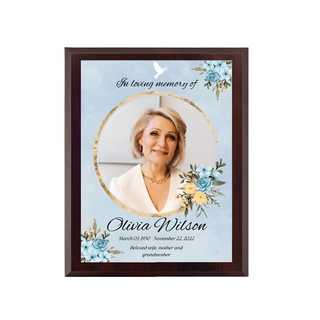 Memorial Cherrywood Plaque 9x12- Full Colour Image