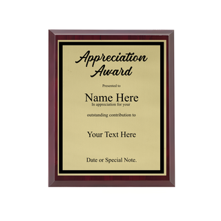 Design Your Own Custom Glossy Cherrywood Brown Plaque 9 x 12 Things Engraved