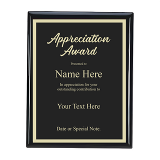 Design Your Own Glossy Black Plaque 9 x 7 Things Engraved