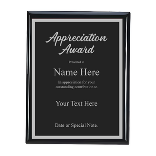 Design Your Own Glossy Black Plaque 9 x 7 Things Engraved