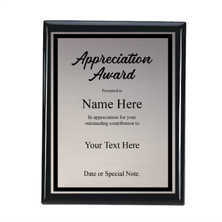 Design Your Own Glossy Black Plaque 9 x 7 Things Engraved