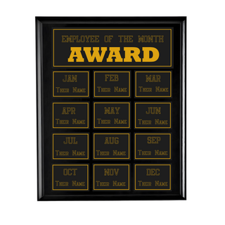 Design Your Own Glossy Black Plaque 9" x 12"