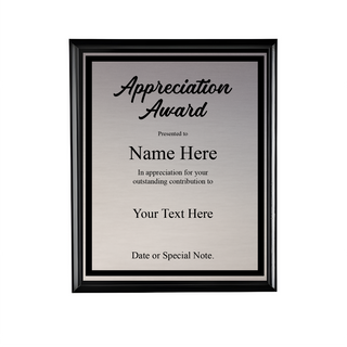 Design Your Own Glossy Black Plaque 9" x 12" Things Engraved
