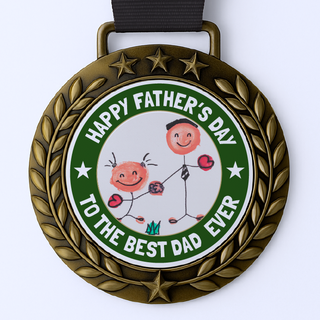 Happy Father's Day Full Colour Gold Medal