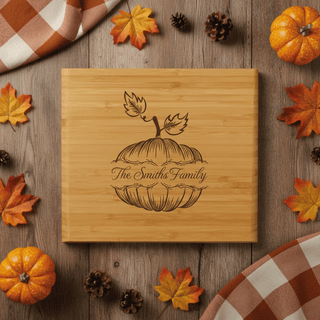 Personalized Thanksgiving Engraved Bamboo Cheese Board Set & Serving Knives Things Engraved