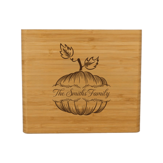 Personalized Thanksgiving Engraved Bamboo Cheese Board Set & Serving Knives Things Engraved
