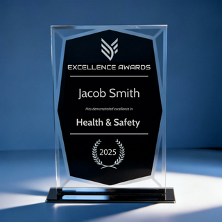 Custom Engraved Cape Spear Black & Mirror Glass Award – Personalized Corporate Recognition Trophy