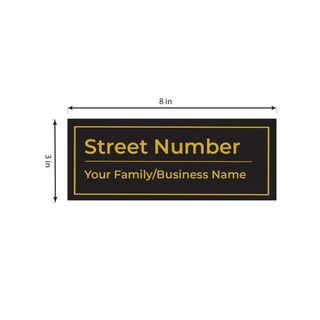 Engraved Rectangular House Number Plate- Black Coated Brass