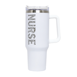 Nurse Monogram Custom Engraved Travel Mug with Handle 40 oz WHT