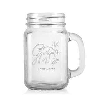 Graduate 2026 Mason Jar Glass 16 oz Things Engraved