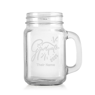 Graduate 2025 Mason Jar Glass 16 oz