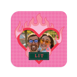 Lit Valentine's Day Square Photo Magnet