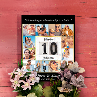 Custom 10 Year Anniversary Canvas 8 x10