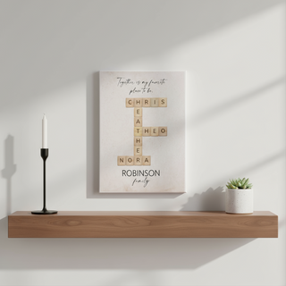Personalized Family Word Puzzle Canvas 8x10 | Custom Photo & Name Wall Art | Upload Names, Photo, or Message