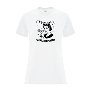Mamacita Needs a Margarita Ladies T Shirt WHT