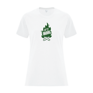 I Love Summer Camping Ladies T Shirt WHT