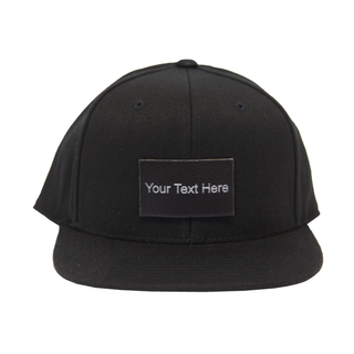 Black Baseball Hat with Custom Leather Patch