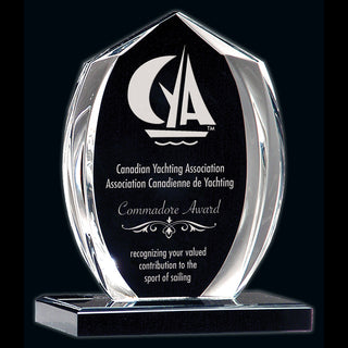 Spinnaker Clear & Black Acrylic Award Small