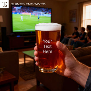 Custom Engraved Classic Beer Pint Glass – Personalized 16oz Barware Gift Things Engraved