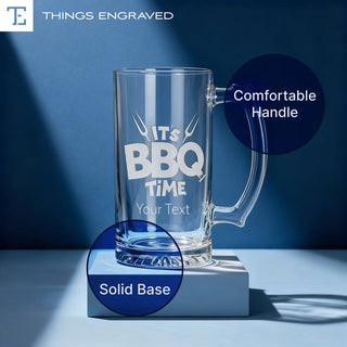 Custom Engraved Heavy Beer Mug – Personalized 16oz Glass Barware Gift Things Engraved