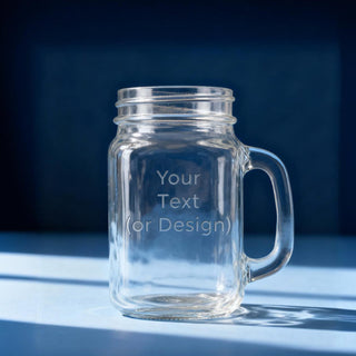 Custom Engraved Mason Jar Glass with Handle – Personalized 16oz Rustic Drinkware Gift Things Engraved