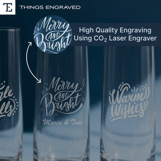 Custom Engraved Stemless Champagne 10oz Flute Glass – Personalized Wedding, Anniversary & Gift Glassware Things Engraved