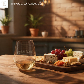 Custom Engraved Stemless Wine Glass – Personalized 15oz Wine Lovers Gift Things Engraved