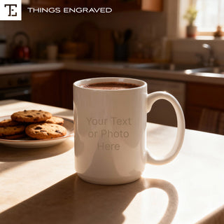 Custom Ceramic Photo Mug | Upload Photos, Logos, Text & Designs Things Engraved