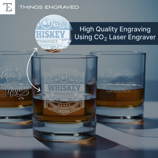 Custom Engraved Heavy Base Rocks Glass – Personalized 11oz Whiskey, Bourbon Glass Gift Things Engraved