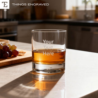 Custom Engraved Heavy Base Rocks Glass – Personalized 11oz Whiskey, Bourbon Glass Gift Things Engraved