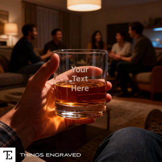 Custom Engraved Heavy Base Rocks Glass – Personalized 11oz Whiskey, Bourbon Glass Gift Things Engraved