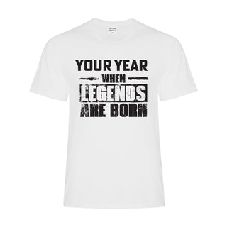 T-shirt d'anniversaire « Quand les légendes naissent »