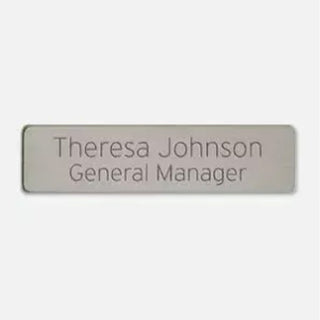 Brushed Silver Look Name Badge 2 1/2 X 5/8