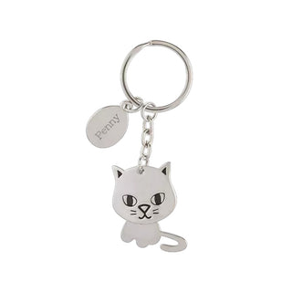 Cat Keychain with Custom Engraving