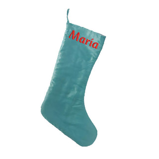 Solid Colour Christmas Stockings with Embroidered Name