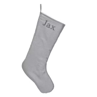 Solid Colour Christmas Stockings with Embroidered Name