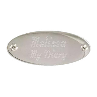 Engraved Nickel Oval Plate 1 7/8 X 3/4