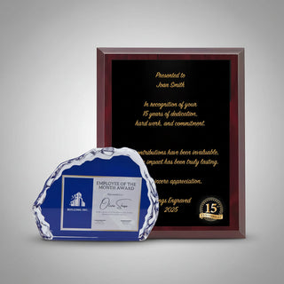 Full Colour Horizontal Iceberg Award & Plaque Bundle Things Engraved
