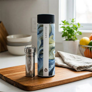 GROSCHE Chicago Double Walled Infuser Tea Tumbler - Coloured Marble Things Engraved