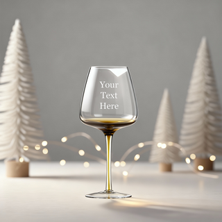 Personalized Christmas Amber Wine Glass 540 ml/18oz – Custom Engraved Crystal Stemware Things Engraved