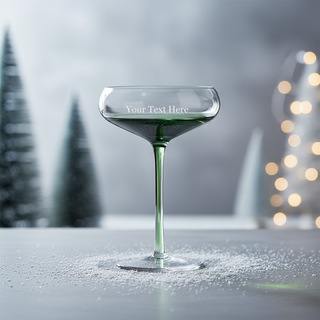 Personalized Christmas Emerald Cocktail Coupe  150ml/5oz – Engraved Crystal Glass Things Engraved