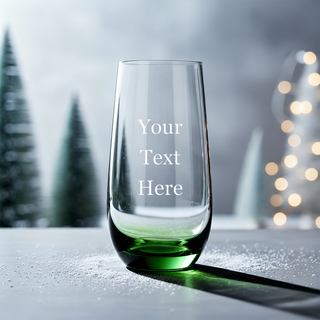Personalized Christmas Emerald Highball Glass 520ml/17oz – Custom Engraved Crystal Drinkware
