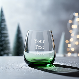 Personalized Christmas Emerald Whiskey Glass 350ml/12oz – Custom Engraved Crystal Glass