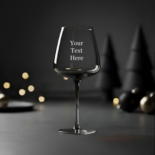 Personalized Christmas Onyx Wine Glass 540ml/18oz – Custom Engraved Crystal Stemware