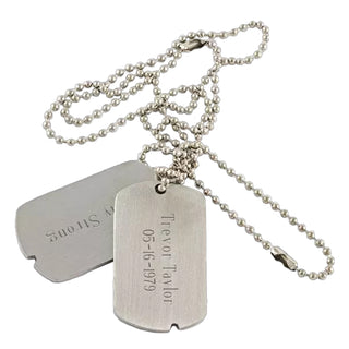 Military Style Dog Tags With Custom Engraving - Set Of 2