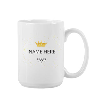 Tasse avec nom personnalisé et couronne 15 oz