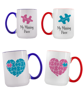 My Missing Piece Ceramic Mug Bundle - 2 Mugs 15 oz