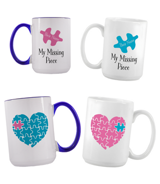 My Missing Piece Ceramic Mug Bundle - 2 Mugs 15 oz